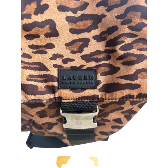 LAUREN‎ Ralph Lauren Leopard Mini Nylon Backpack Buckle - Picture 3 of 10